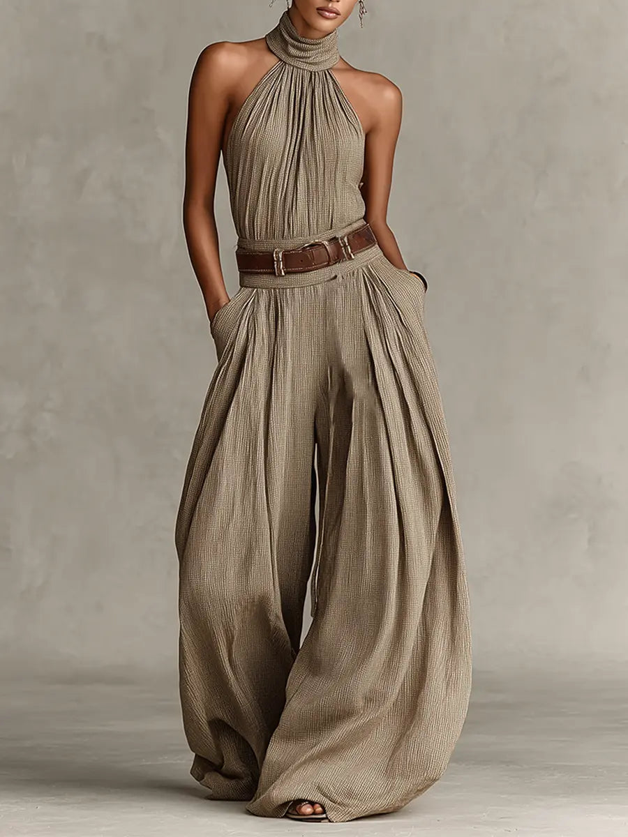 Sienna | Women’s Jumpsuit | Halter Neck Wide Leg-Women Jumpsuit-Eltrendio
