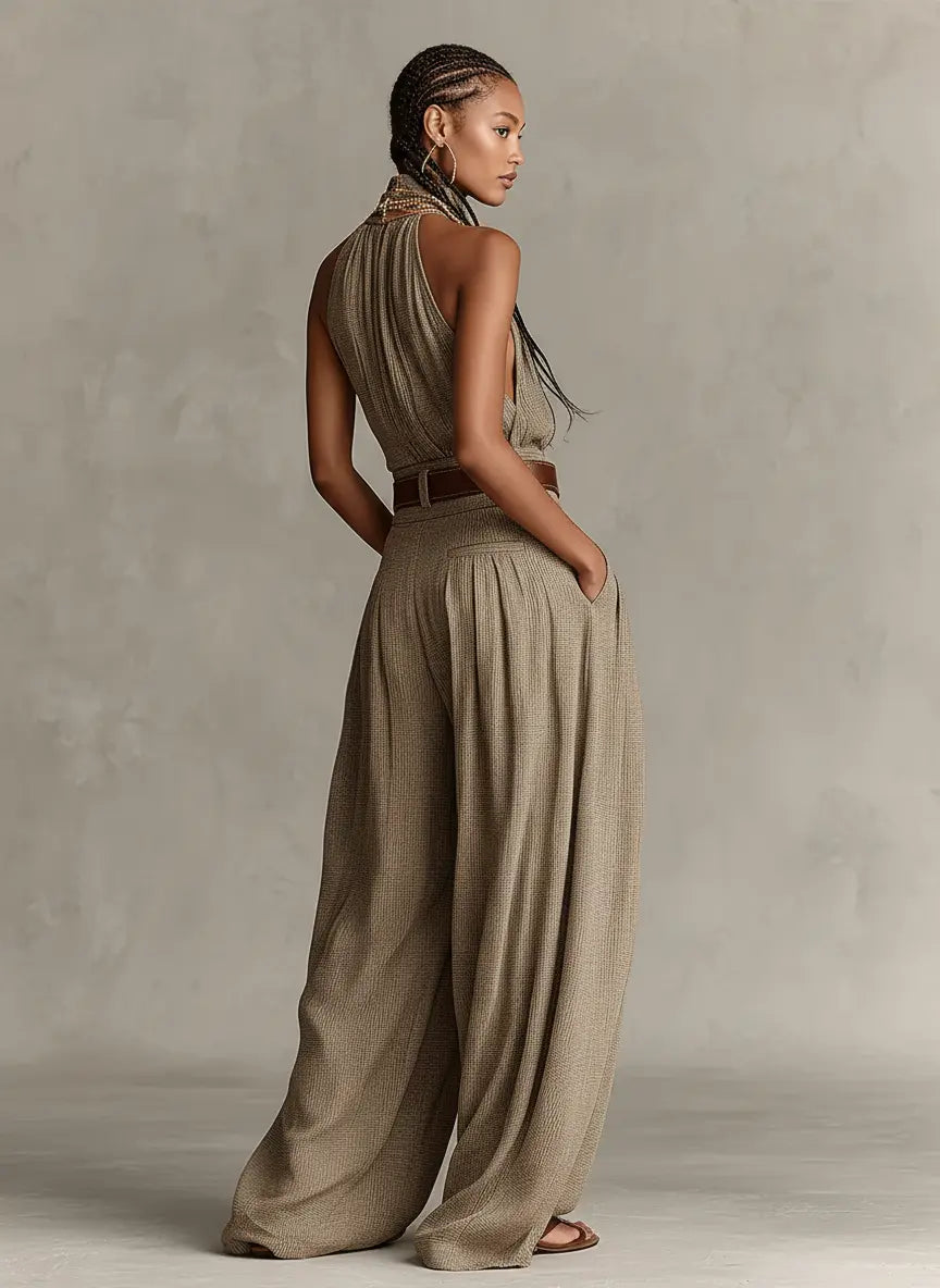 Sienna | Women’s Jumpsuit | Halter Neck Wide Leg-Women Jumpsuit-Eltrendio