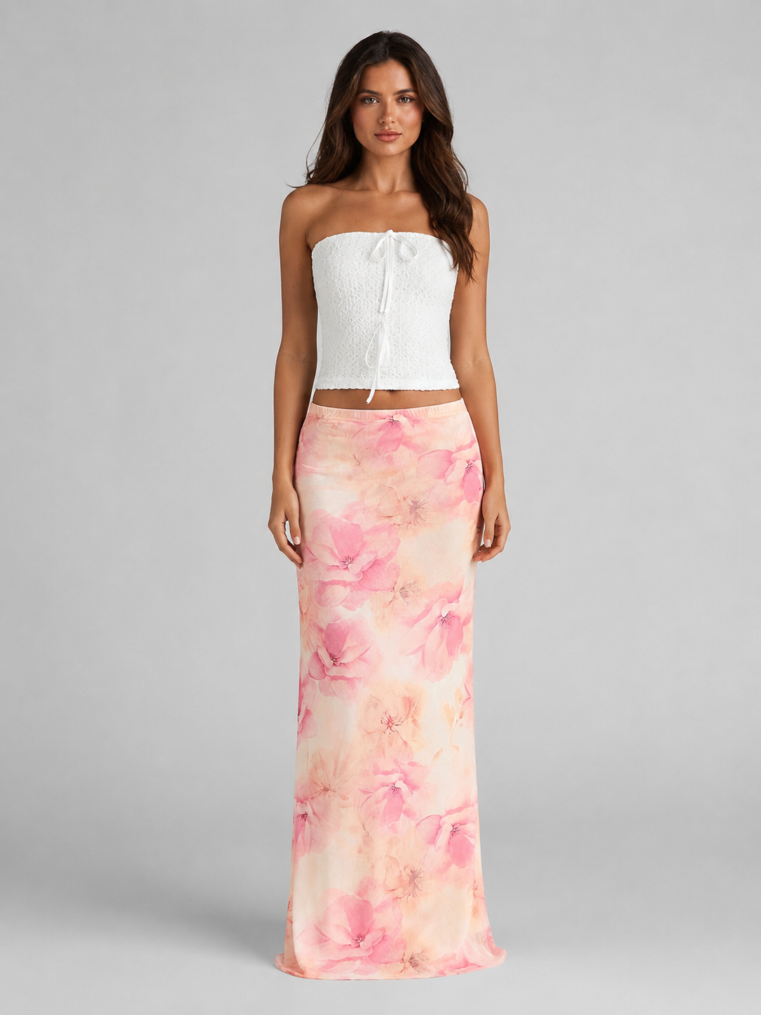 Sienna | Women’s Maxi Skirt | Floral Print Cocktail Party-Women Skirt-Eltrendio
