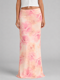 Sienna | Women’s Maxi Skirt | Floral Print Cocktail Party-Women Skirt-Eltrendio