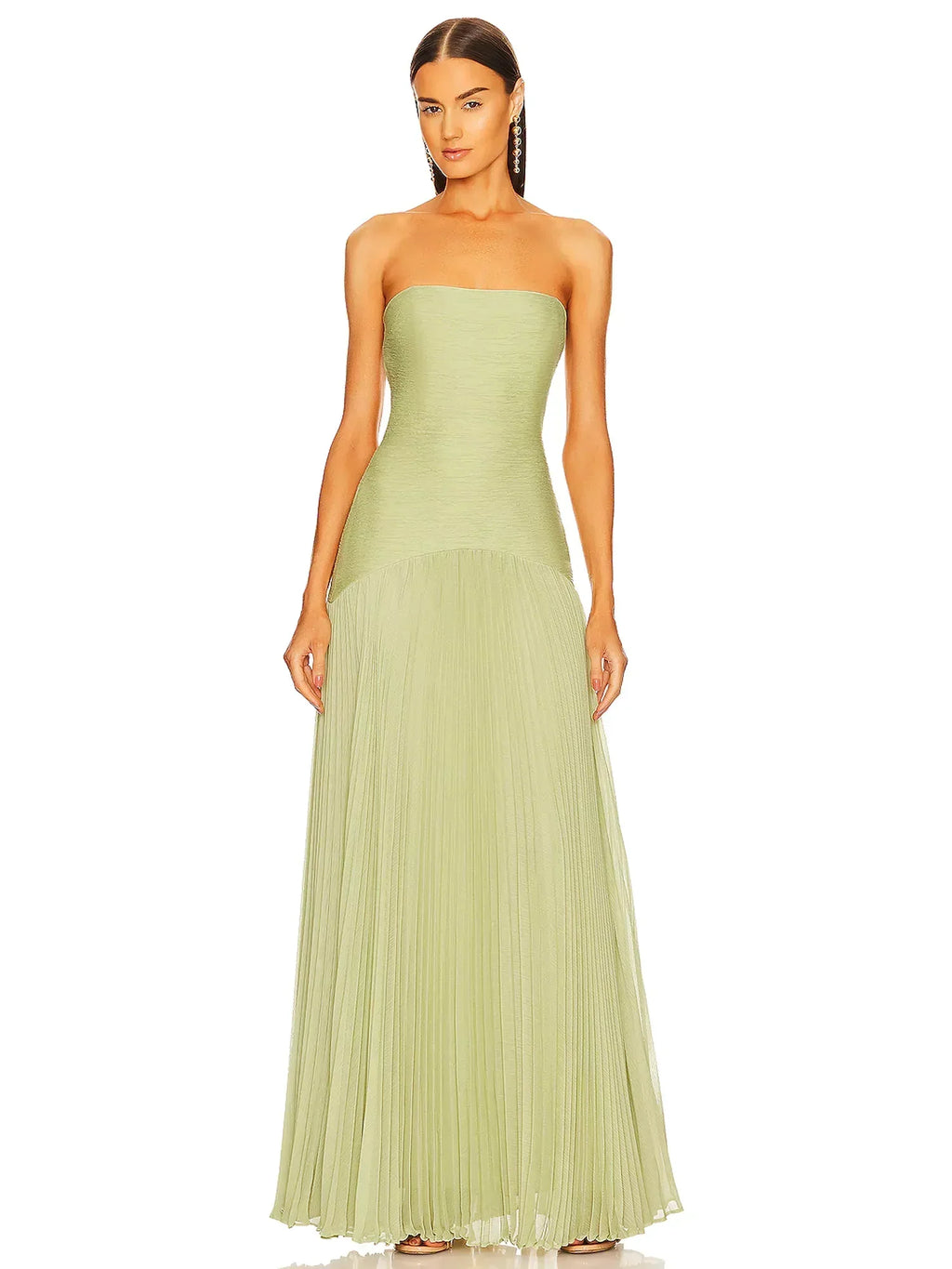 Sophie | Women’s Pleated Maxi Dress | Strapless Wedding Guest Dress-Women Dress-Eltrendio
