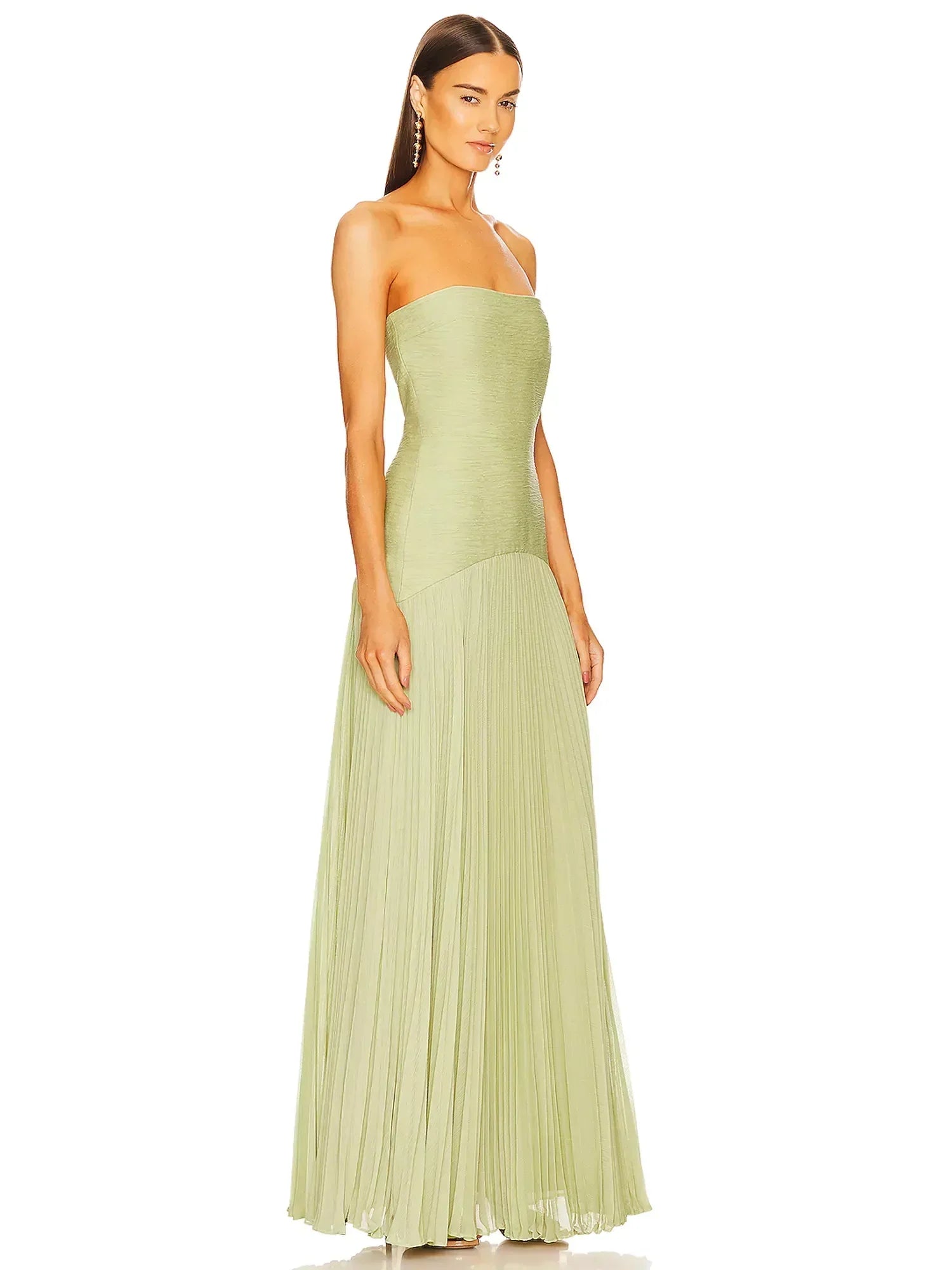 Sophie | Women’s Pleated Maxi Dress | Strapless Wedding Guest Dress-Women Dress-Eltrendio