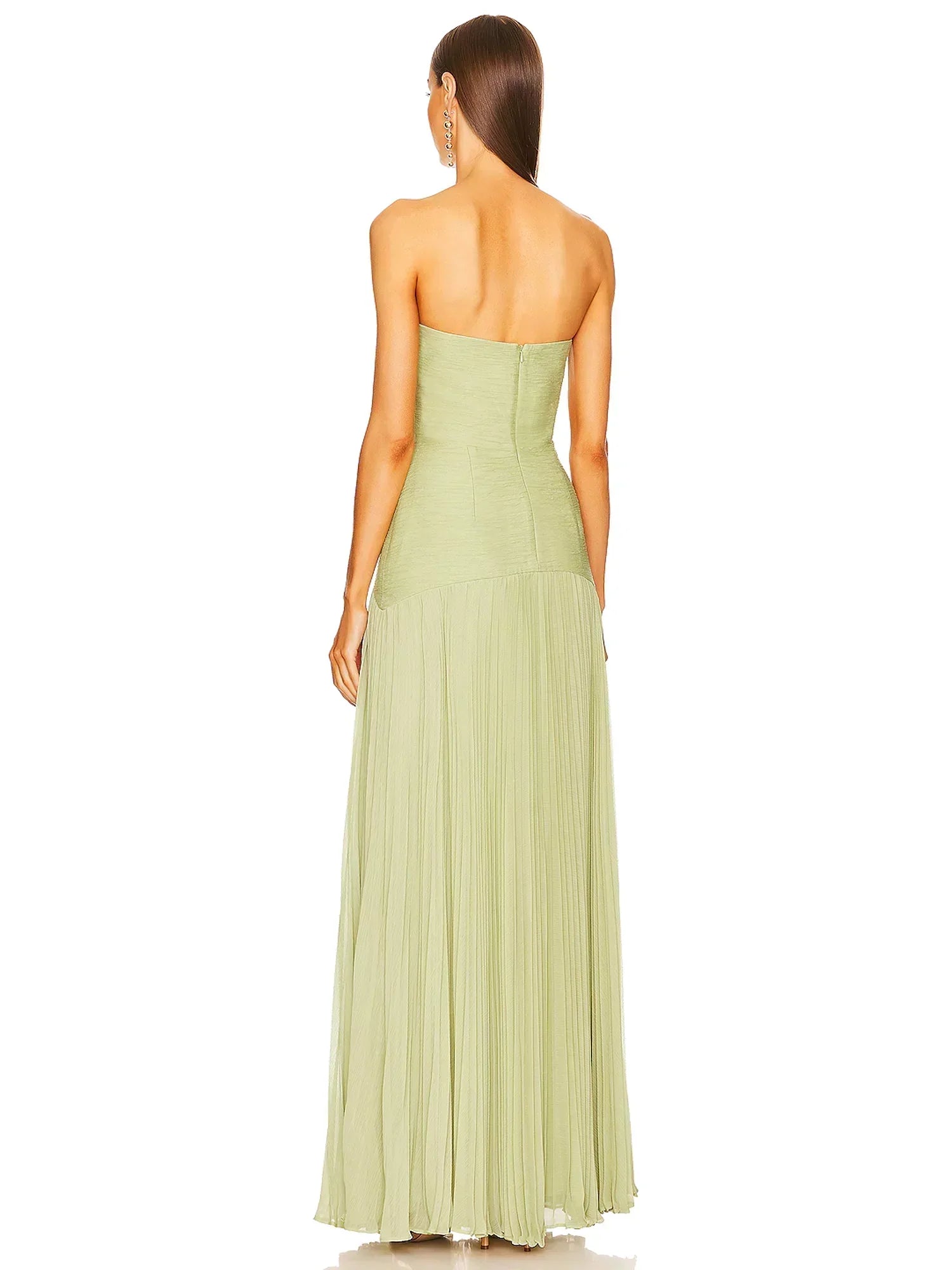 Sophie | Women’s Pleated Maxi Dress | Strapless Wedding Guest Dress-Women Dress-Eltrendio