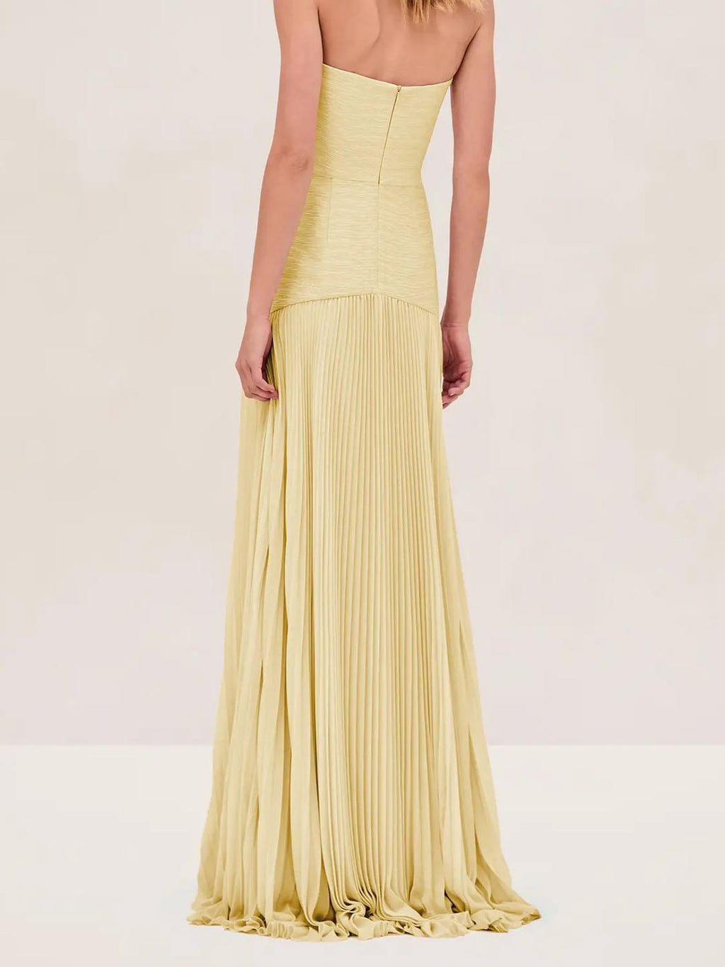 Sophie | Women’s Pleated Maxi Dress | Strapless Wedding Guest Dress-Women Dress-Eltrendio