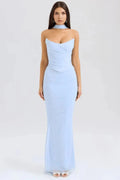 Sophie | Women’s Strapless Maxi Dress | Draped Detail Full Length Evening Dress-Women Dress-Eltrendio