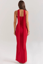 Sophie | Women’s Strapless Maxi Dress | Draped Detail Full Length Evening Dress-Women Dress-Eltrendio