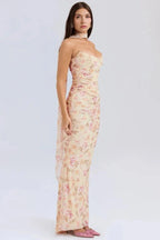 Sophie | Women’s Strapless Maxi Dress | Draped Detail Full Length Evening Dress-Women Dress-Eltrendio