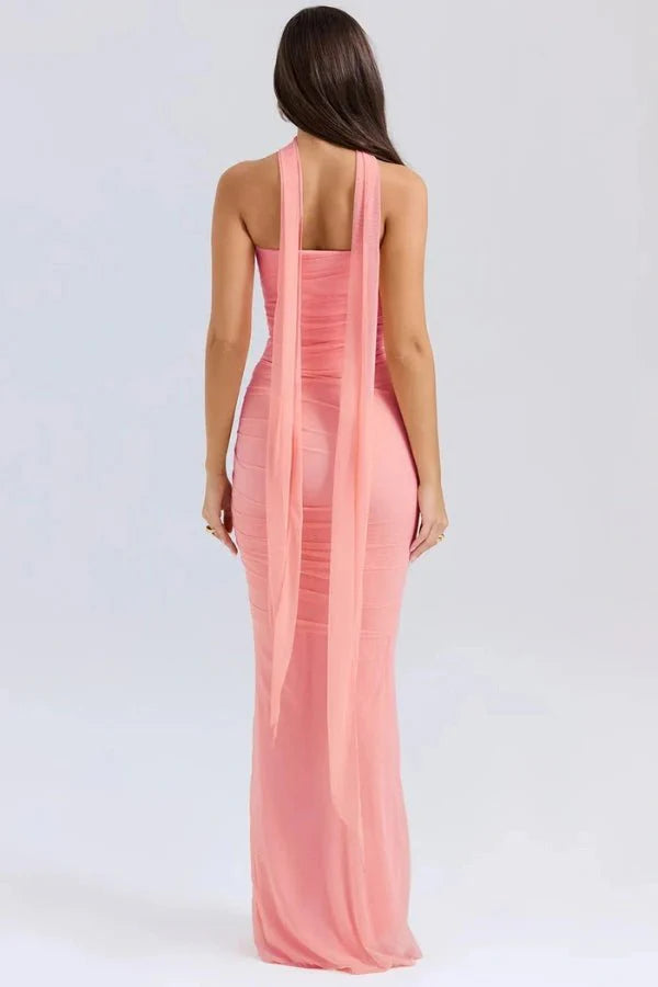 Sophie | Women’s Strapless Maxi Dress | Draped Detail Full Length Evening Dress-Women Dress-Eltrendio