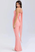Sophie | Women’s Strapless Maxi Dress | Draped Detail Full Length Evening Dress-Women Dress-Eltrendio