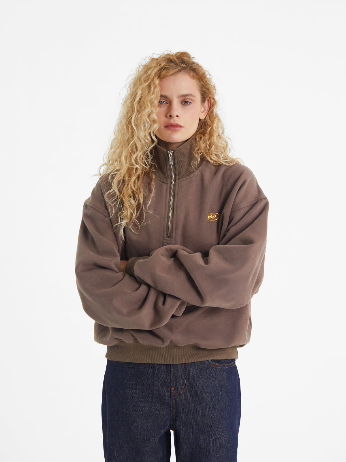 Theo | Unisex Half Zip Sweatshirt | Oversized Retro Collar Style-Eltrendio