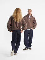 Theo | Unisex Half Zip Sweatshirt | Oversized Retro Collar Style-Eltrendio