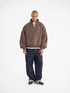 Theo | Unisex Half Zip Sweatshirt | Oversized Retro Collar Style-Eltrendio
