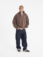 Theo | Unisex Half Zip Sweatshirt | Oversized Retro Collar Style-Eltrendio
