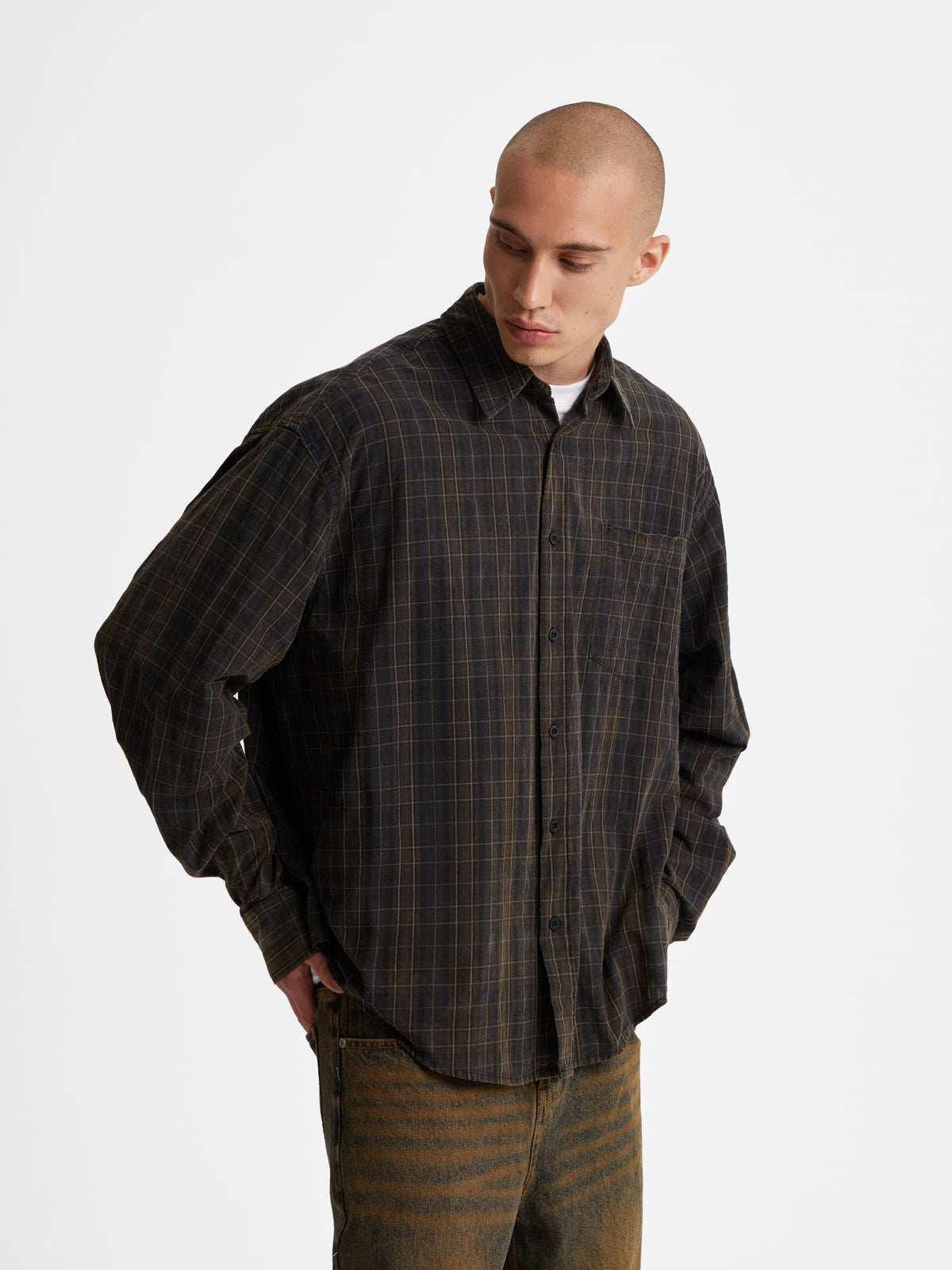 Theo | Unisex Oversized Shirt | Check Long Sleeve Casual Style-Eltrendio