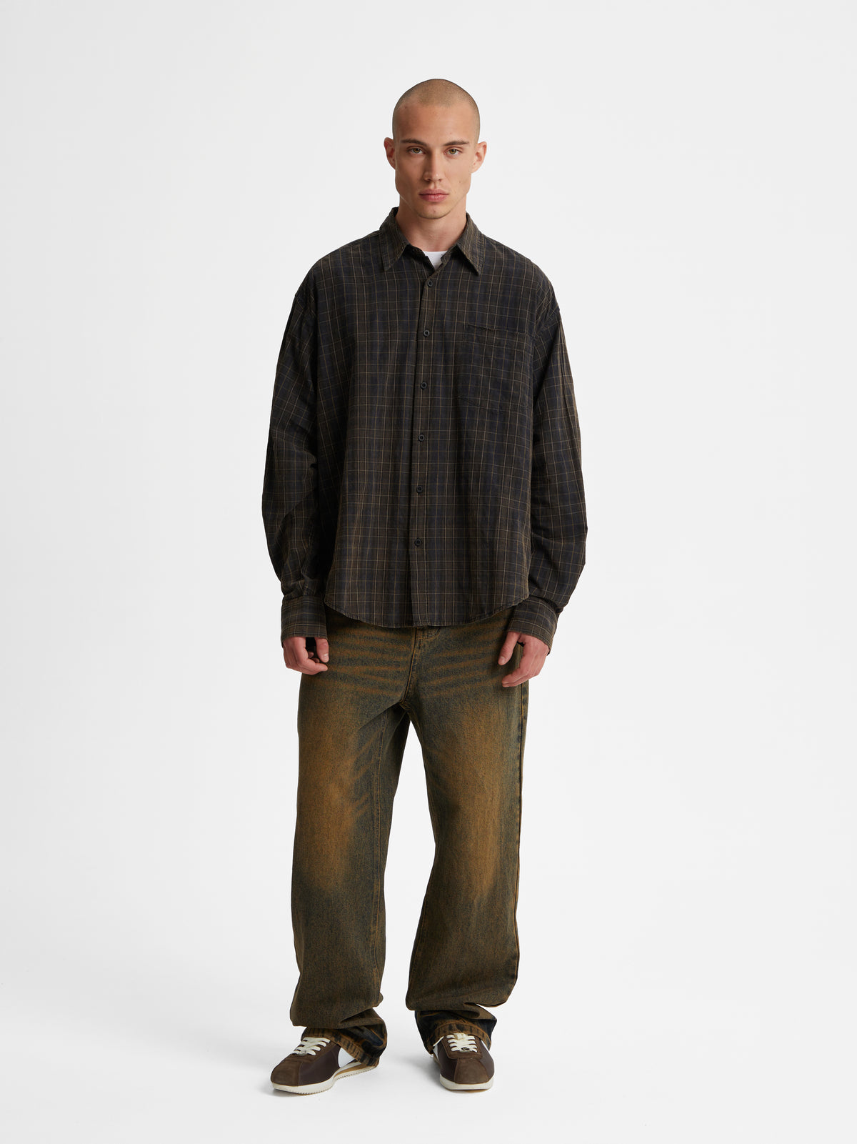 Theo | Unisex Oversized Shirt | Check Long Sleeve Casual Style-Eltrendio