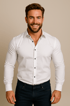 Thomas | Men’s Button Front Shirt | Collared Wedding Shirt-Men Shirt-Eltrendio
