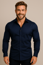Thomas | Men’s Button Front Shirt | Collared Wedding Shirt-Men Shirt-Eltrendio