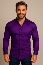 Thomas | Men’s Button Front Shirt | Collared Wedding Shirt-Men Shirt-Eltrendio