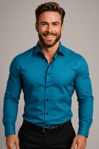 Thomas | Men’s Button Front Shirt | Collared Wedding Shirt-Men Shirt-Eltrendio