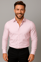 Thomas | Men’s Button Front Shirt | Collared Wedding Shirt-Men Shirt-Eltrendio