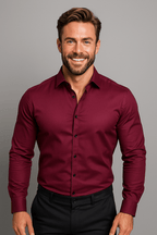 Thomas | Men’s Button Front Shirt | Collared Wedding Shirt-Men Shirt-Eltrendio