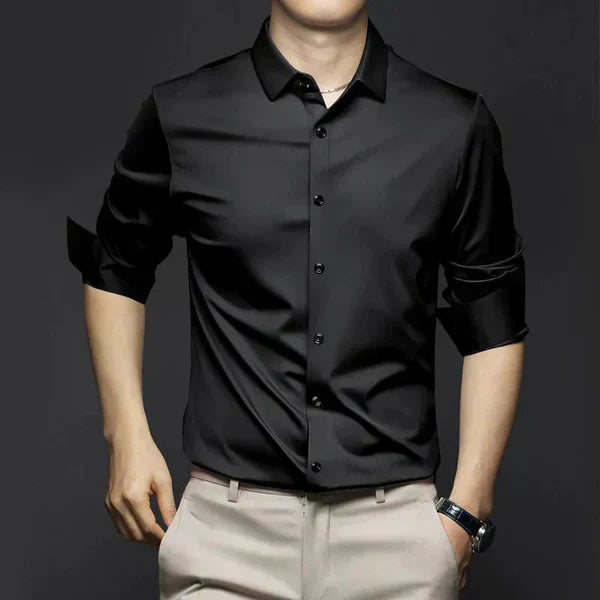 Thomas | Men's Plain Dress Shirt | Button Front Business Casual Shirt-Men Shirt-Eltrendio