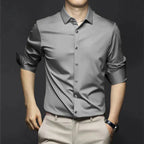 Thomas | Men's Plain Dress Shirt | Button Front Business Casual Shirt-Men Shirt-Eltrendio