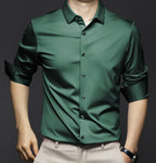 Thomas | Men's Plain Dress Shirt | Button Front Business Casual Shirt-Men Shirt-Eltrendio