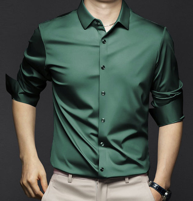 Thomas | Men's Plain Dress Shirt | Button Front Business Casual Shirt-Men Shirt-Eltrendio