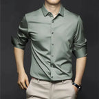 Thomas | Men's Plain Dress Shirt | Button Front Business Casual Shirt-Men Shirt-Eltrendio