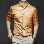 Thomas | Men's Plain Dress Shirt | Button Front Business Casual Shirt-Men Shirt-Eltrendio
