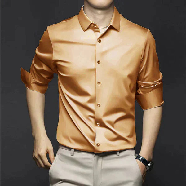 Thomas | Men's Plain Dress Shirt | Button Front Business Casual Shirt-Men Shirt-Eltrendio