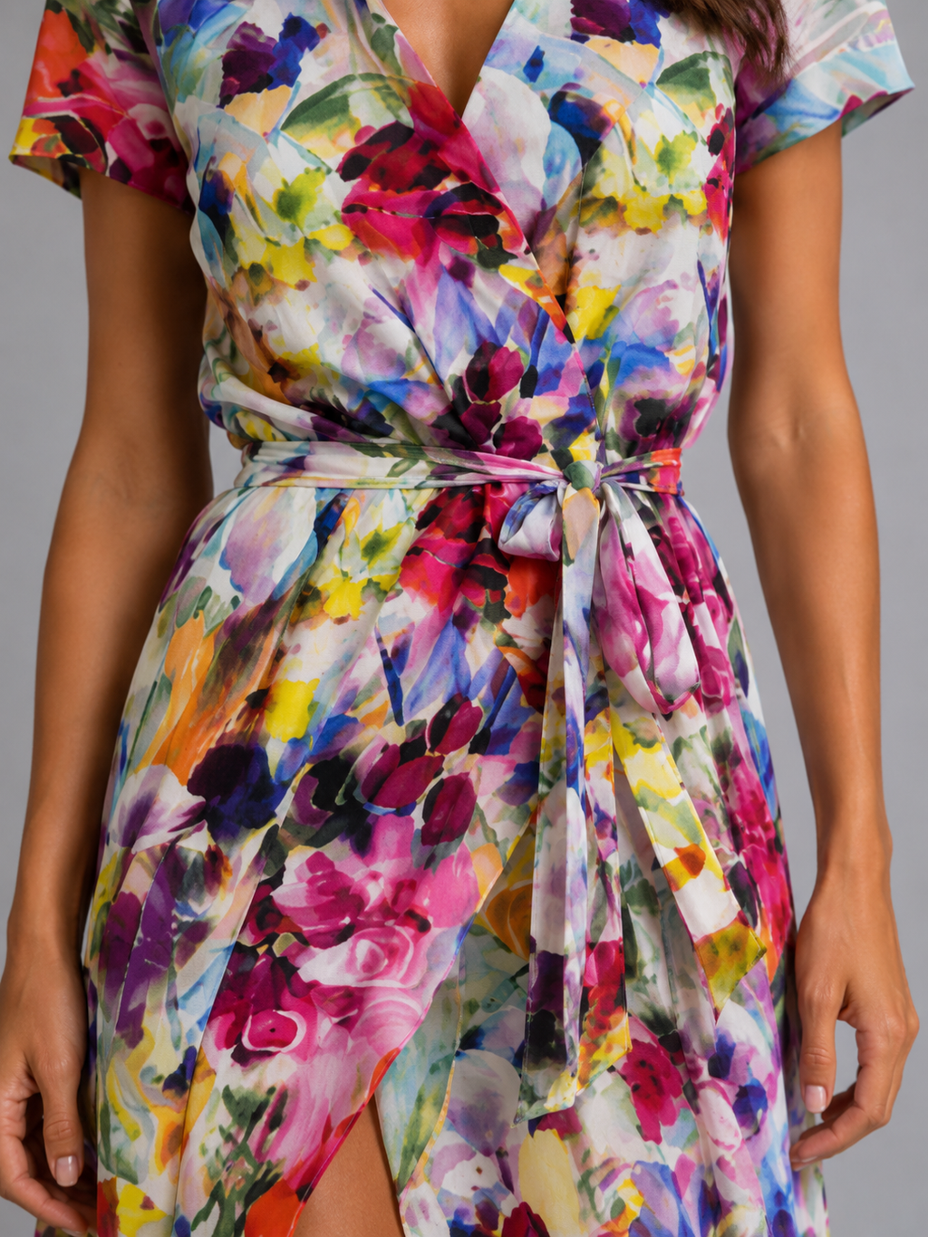 Vivienne | Women’s Maxi Dress | Wrap Front Split Wedding Guest-Women Dress-Eltrendio