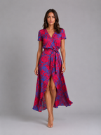 Vivienne | Women’s Maxi Dress | Wrap Front Split Wedding Guest-Women Dress-Eltrendio