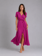 Vivienne | Women’s Maxi Dress | Wrap Front Split Wedding Guest-Women Dress-Eltrendio