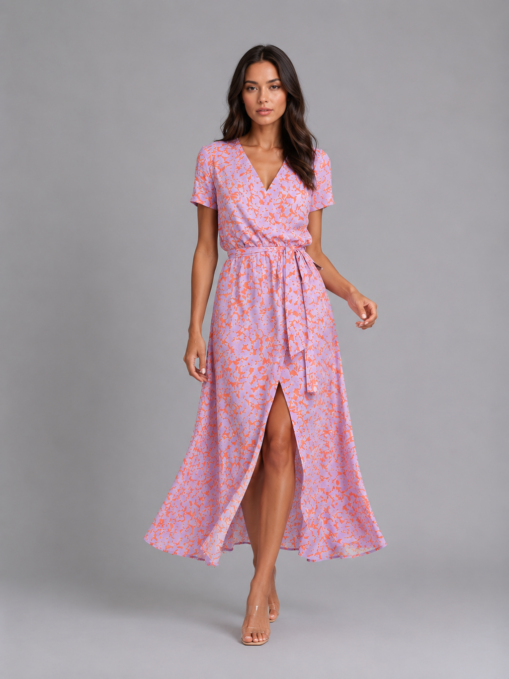 Vivienne | Women’s Maxi Dress | Wrap Front Split Wedding Guest-Women Dress-Eltrendio
