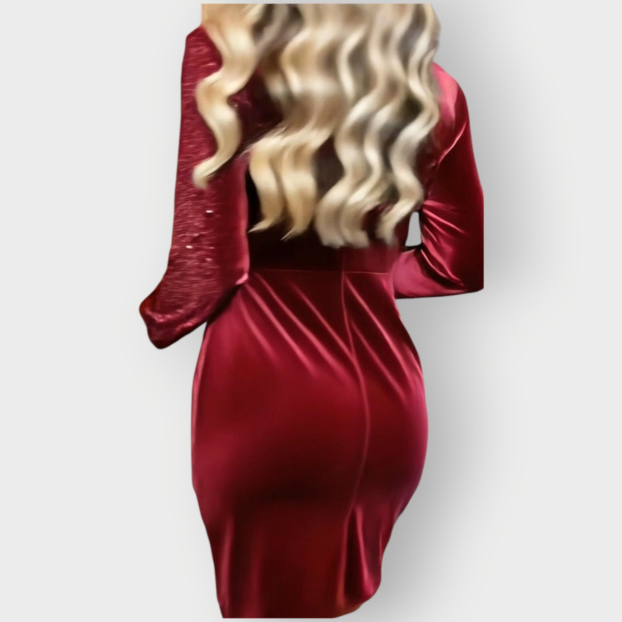 Vivienne | Women’s Sequin Mini Dress | Long Sleeve Wrap Cocktail Party-Women Dress-Eltrendio