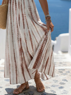 Vivienne | Women's Tie Dye Maxi Dress | V Neck Summer Getaway Dress-Women Dress-Eltrendio