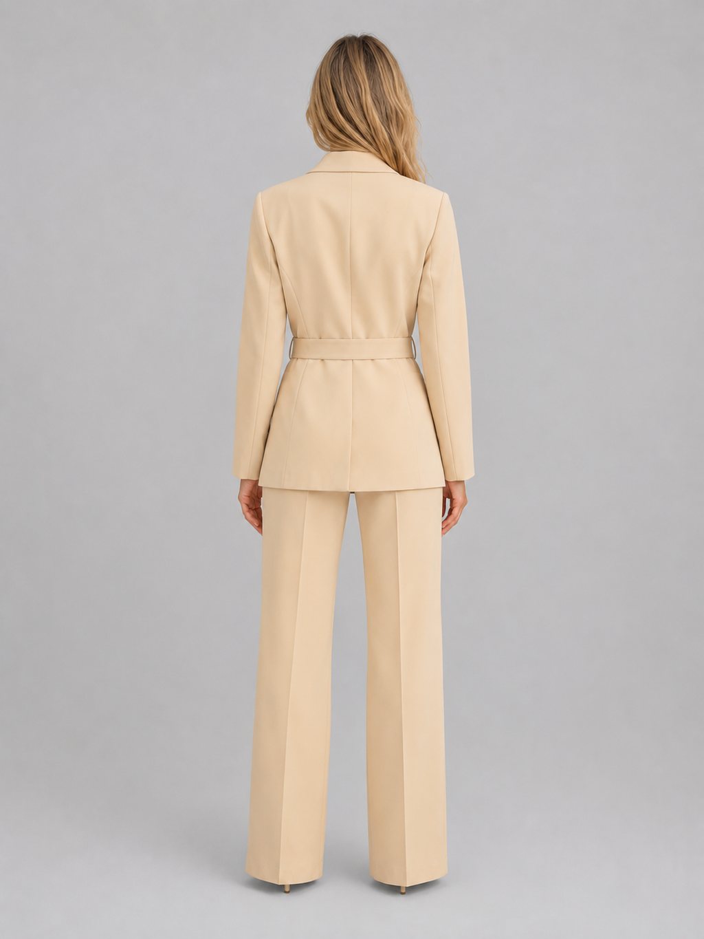 Vivienne | Women’s Two Piece Suit | Tie Waist Wide Leg-Women Pantsuit-Eltrendio