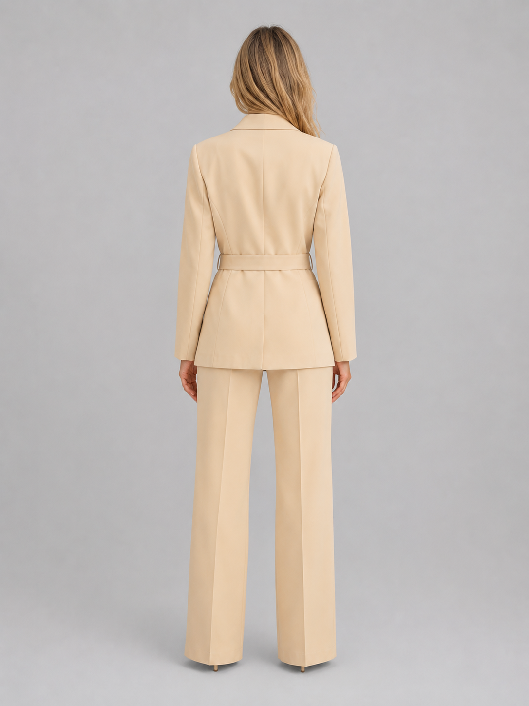 Vivienne | Women’s Two Piece Suit | Tie Waist Wide Leg-Women Pantsuit-Eltrendio
