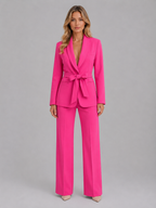 Vivienne | Women’s Two Piece Suit | Tie Waist Wide Leg-Women Pantsuit-Eltrendio