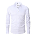 Westfield | Men’s Button Front Dress Shirt | Point Collar Long Sleeves Business Wear-Men Shirt-Eltrendio