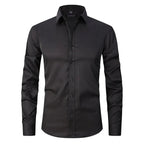 Westfield | Men’s Button Front Dress Shirt | Point Collar Long Sleeves Business Wear-Men Shirt-Eltrendio