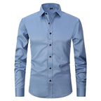 Westfield | Men’s Button Front Dress Shirt | Point Collar Long Sleeves Business Wear-Men Shirt-Eltrendio