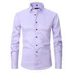 Westfield | Men’s Button Front Dress Shirt | Point Collar Long Sleeves Business Wear-Men Shirt-Eltrendio