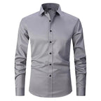 Westfield | Men’s Button Front Dress Shirt | Point Collar Long Sleeves Business Wear-Men Shirt-Eltrendio