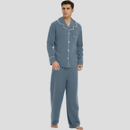 William | Men's Pyjama Set | Button Front Sleepwear Lounge Set-Men Pajamas-Eltrendio