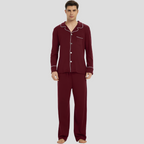 William | Men's Pyjama Set | Button Front Sleepwear Lounge Set-Men Pajamas-Eltrendio