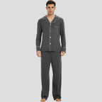 William | Men's Pyjama Set | Button Front Sleepwear Lounge Set-Men Pajamas-Eltrendio