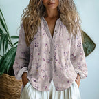 Willow | Women’s Blouse | Floral Print Button Front-Women Blouse-Eltrendio